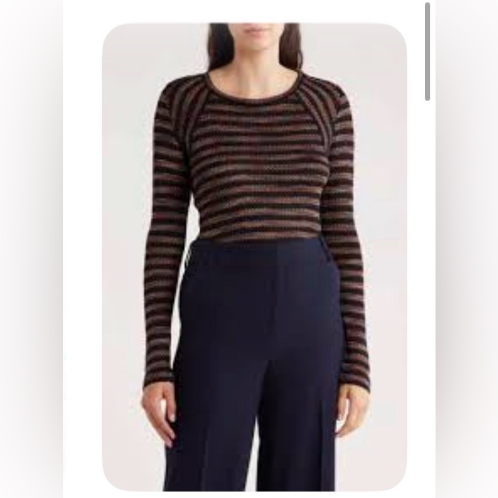 Liverpool Black and Orange Striped Long Sleeve Top
